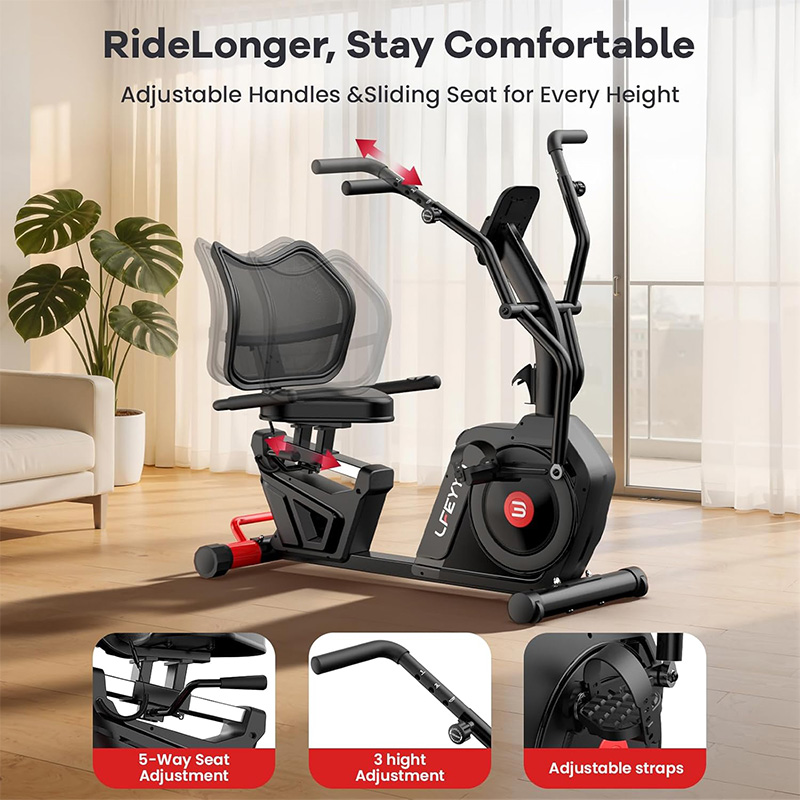 Pooboo 가정용 리컴번트 운동 자전거, 암 운동 기 - Exercise Bike Magnetic Resistance 리뷰 및 가격