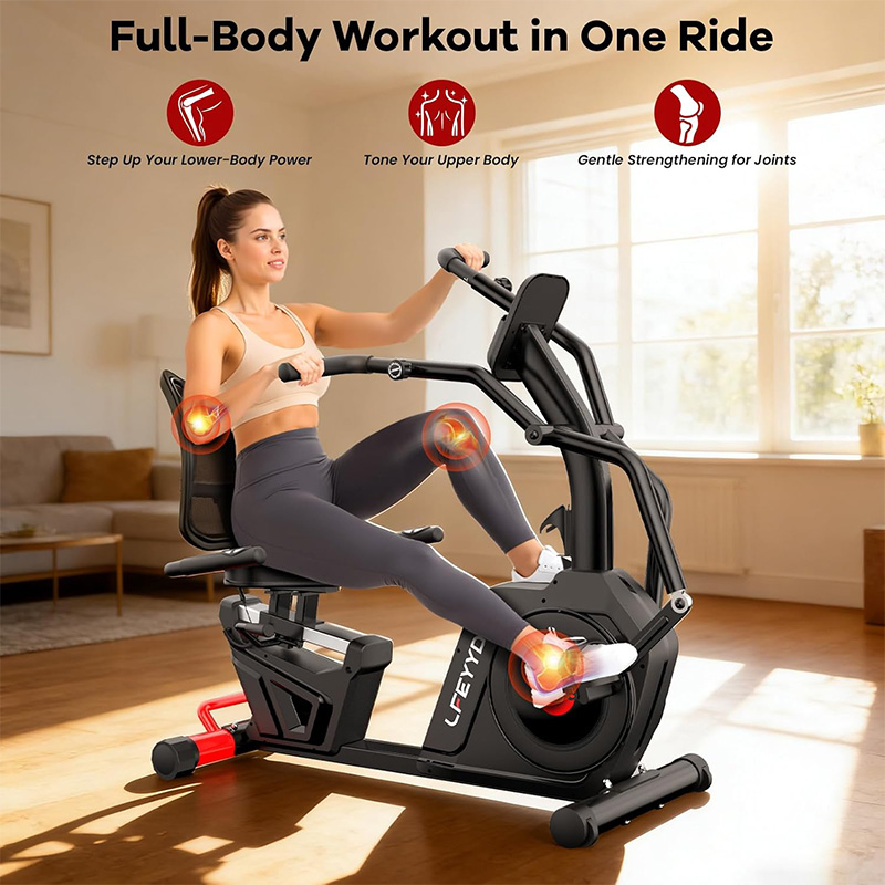 Pooboo 가정용 리컴번트 운동 자전거, 암 운동 기 - Exercise Bike Magnetic Resistance 리뷰 및 가격